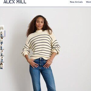 Alex Mill Button-Back Reversible Stripe Sweater XS